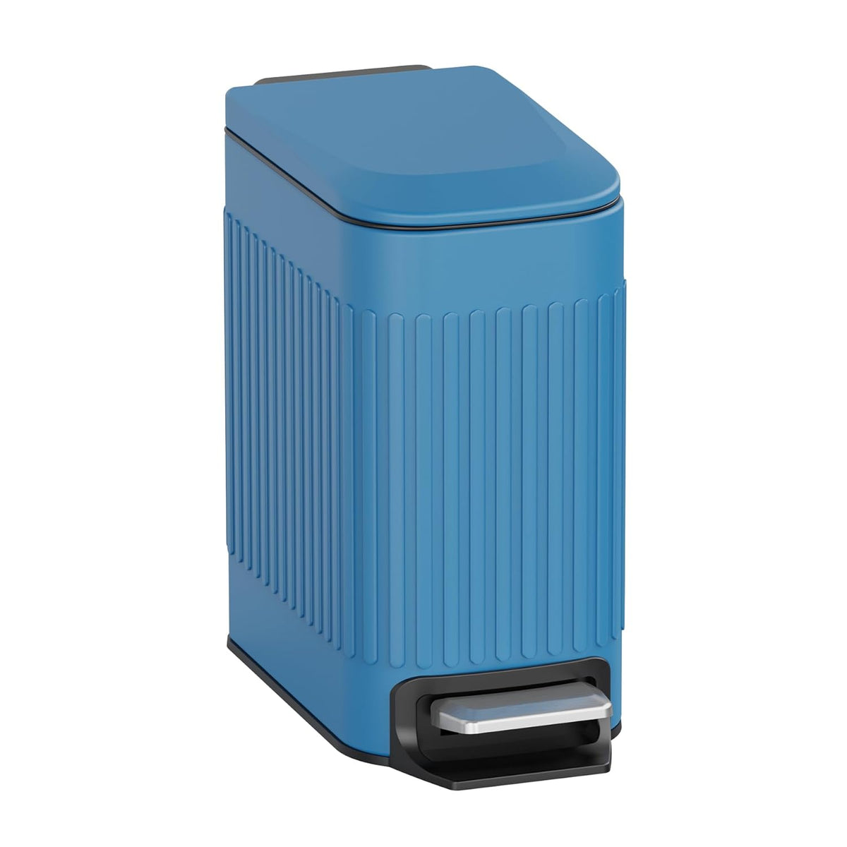 TrashAid Slim Bathroom Trash Can with Lid Soft Close, 6 Liter/1.6 Gallon Stainless Steel Small