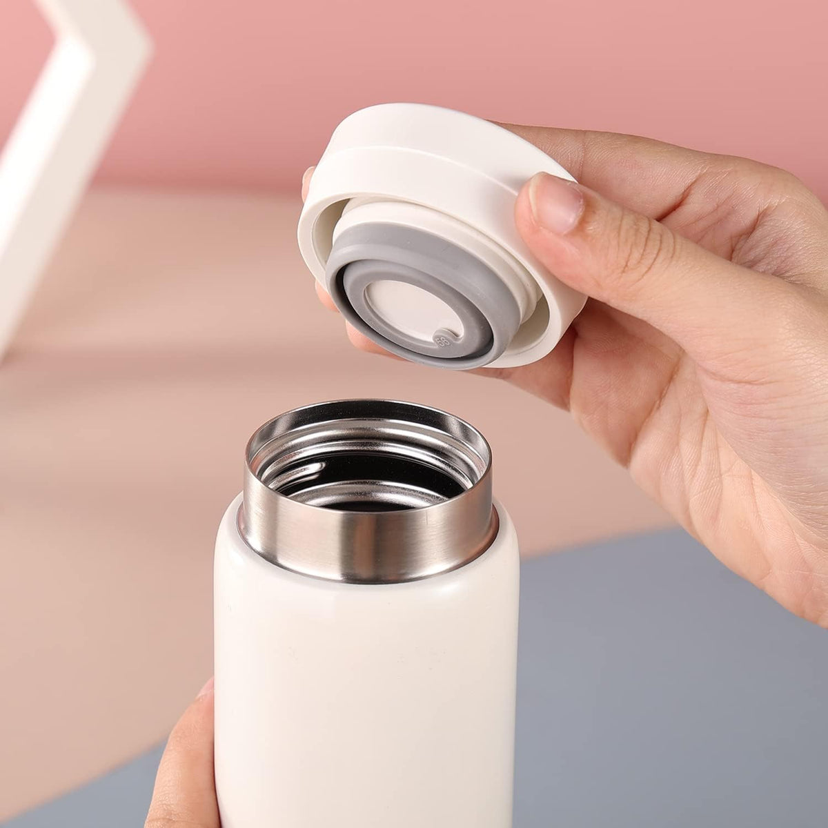Mini Thermos Cute Water Bottle - 7 oz Tiny Insulated Vacuum 18/10 Stainless Steel Small Flask