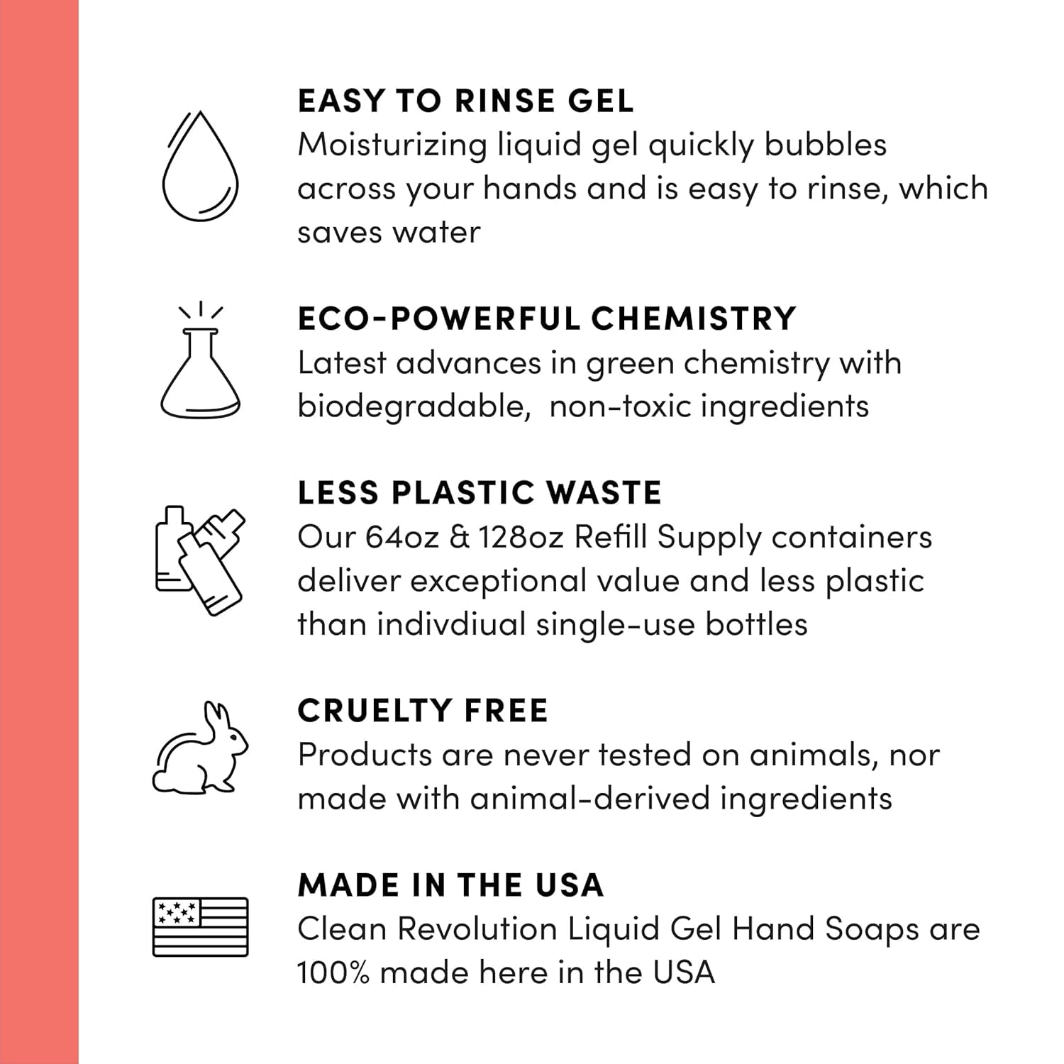 Clean Revolution Liquid Gel Hand Soap, Silky Rich Liquid, Quick Lather, Fast Rinsing, (Geramium