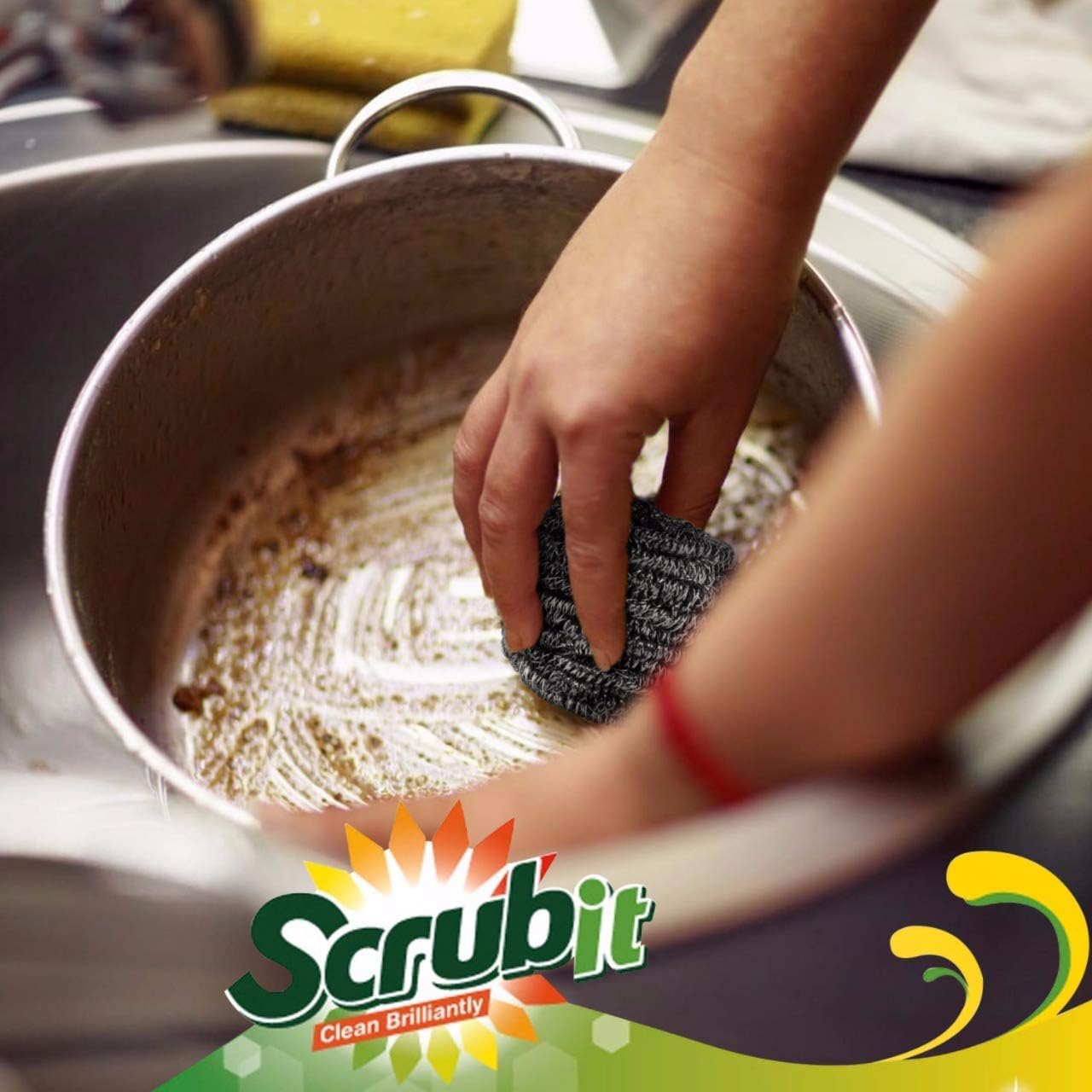 12 Pack Stainless Steel Scourers by Scrub It – Steel Wool Scrubber Pad Used for Dishes, Pots, Pans