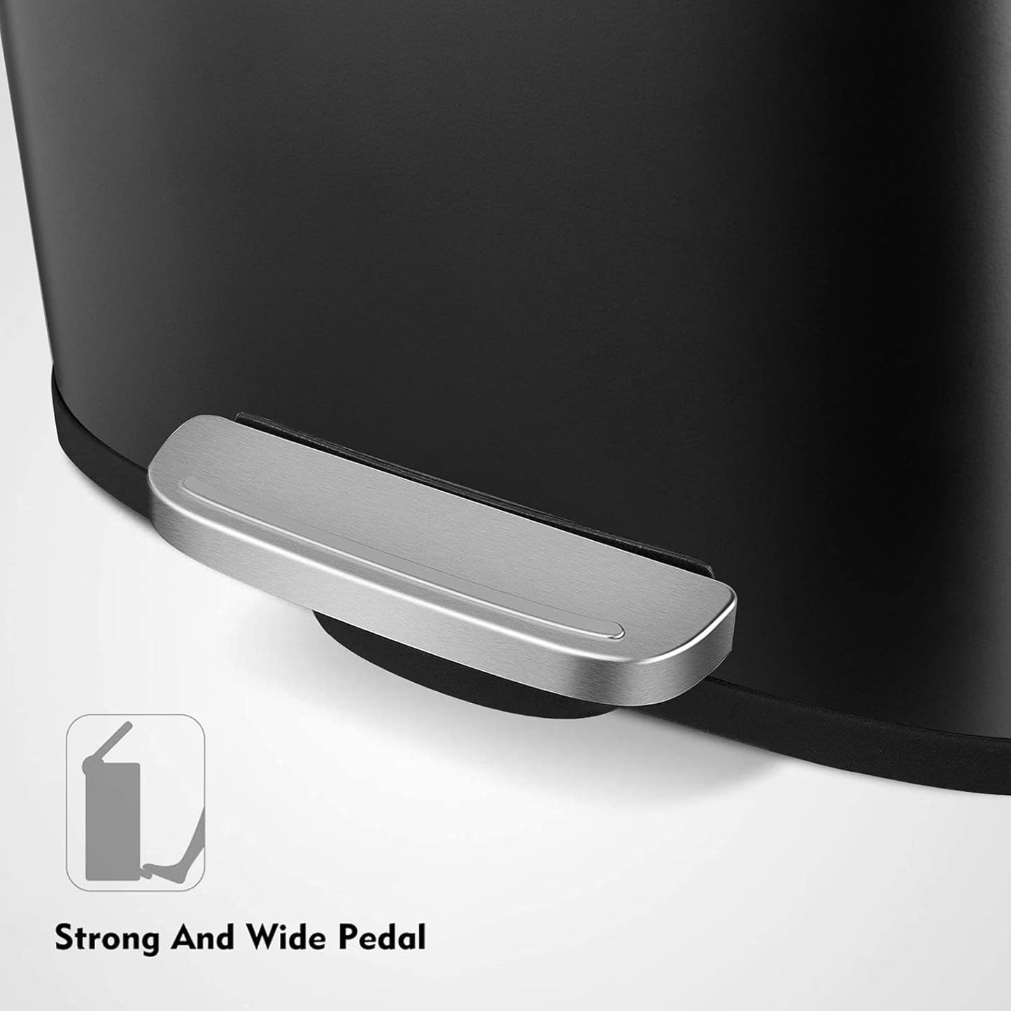 AthLike Trash Can, Stainless Steel Kitchen Garbage Can, Step Waste Bin with Hinged Lid and