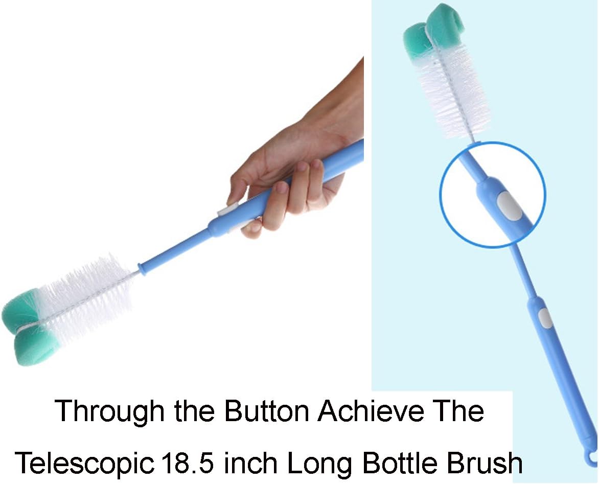 2 Pack Long Bottle Cleaning Brush for Long and Narrow Neck Beer, Wine, Kombucha, Bottles,Nalgene