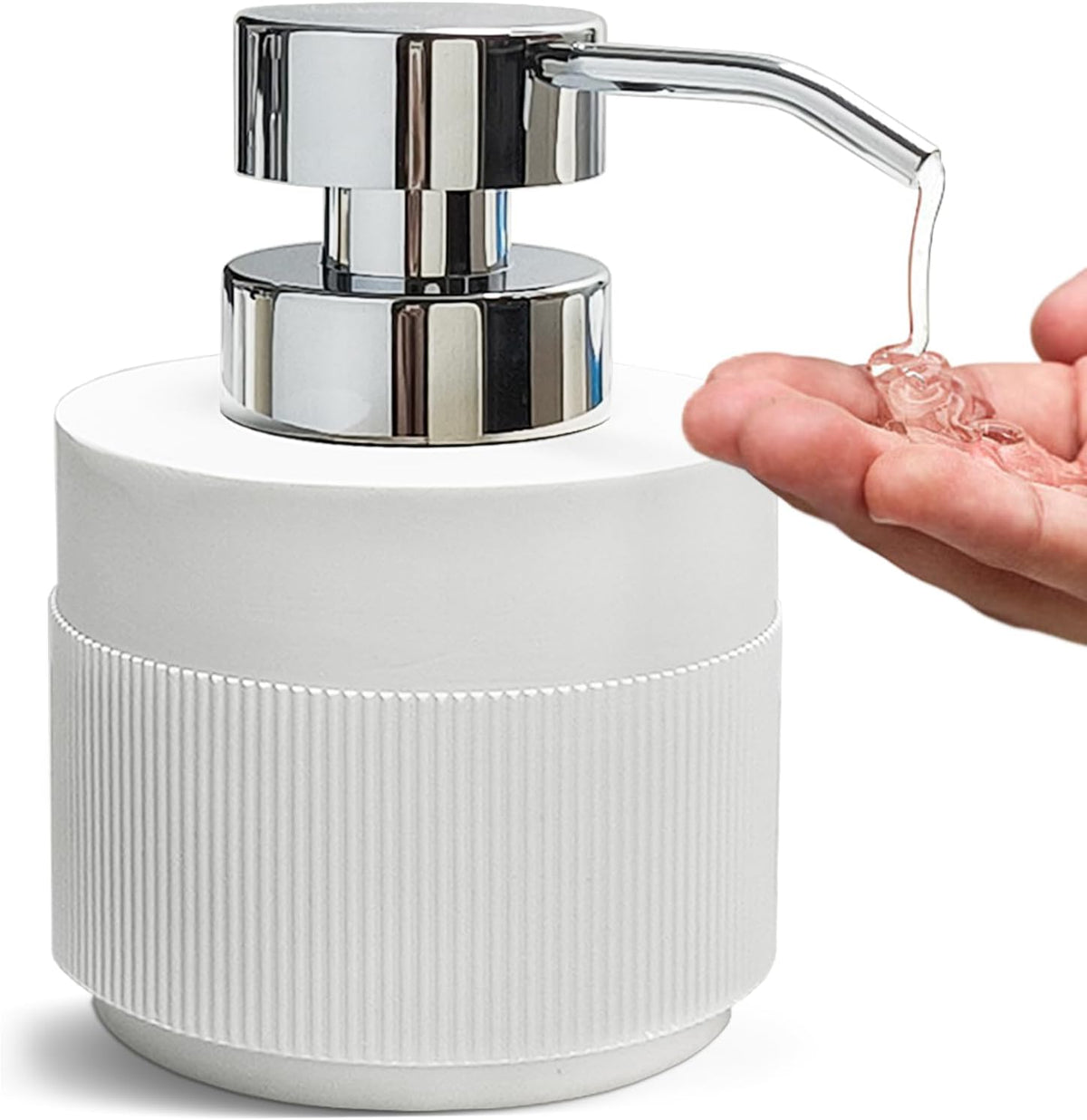 Resin Soap Dispenser for Bathroom, Hand Lotion Liquid Dispenser Easy-to-Press with Reusable Plastic