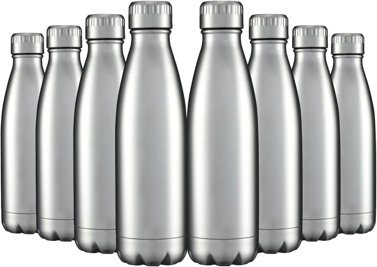 HASLE OUTFITTERS 17oz Stainless Steel Water Bottles Bulk, Vacuum Insulated Water Bottles Double