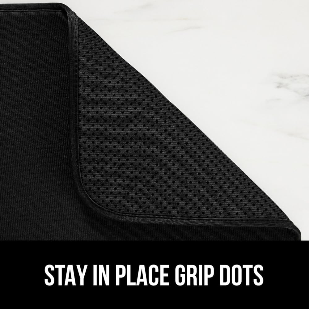 GORILLA GRIP Ultra Water Absorbent Microfiber Dish Drying Mat, 18x32, Quick Dry Thick Mesh, Slip