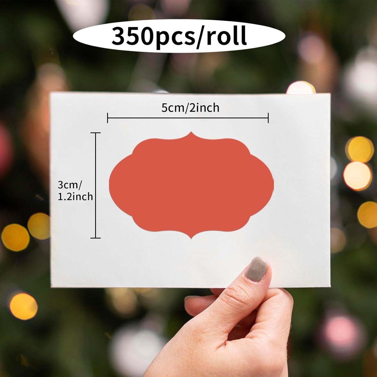 350 PCS Gift Tags Stickers Name Labels Stickers,2" x 1.2" Fancy Shape Stickers Self-Adhesive
