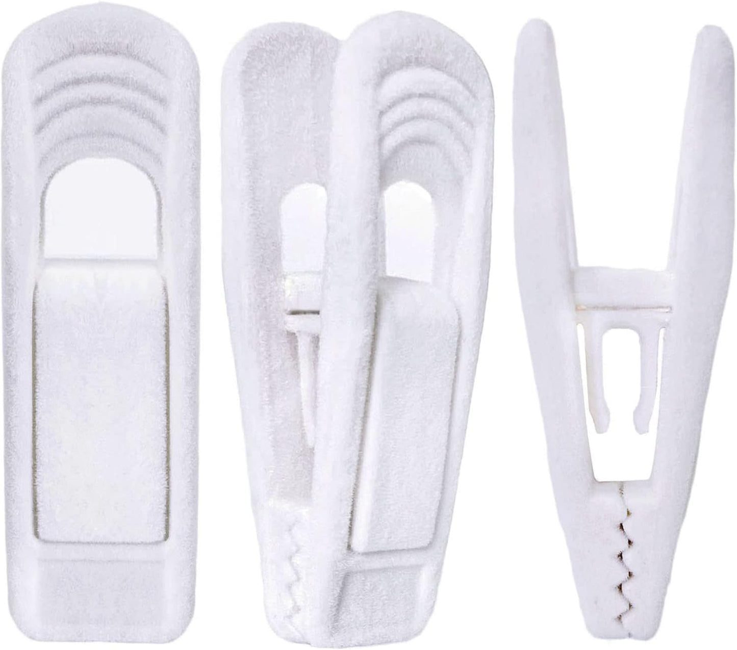 White Velvet Hangers Clips 40 PCS, Pants Hangers Velvet Clips Easily Add to Velvet Hanger, Skirt