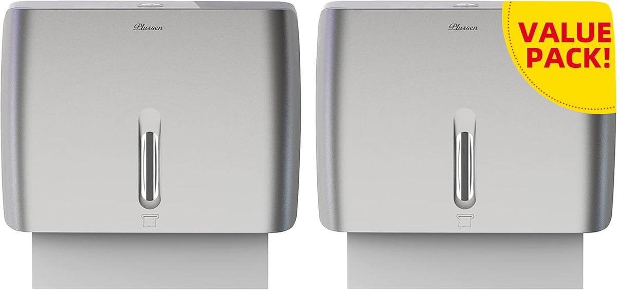 Commercial Paper Towel Dispenser Wall Mount with Key Pack of 2 Plastic 10⅞” Length X 8¼” Height X