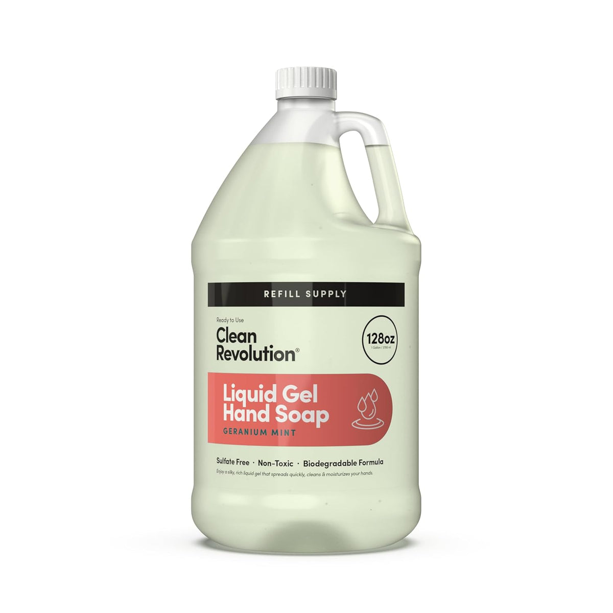 Clean Revolution Liquid Gel Hand Soap, Silky Rich Liquid, Quick Lather, Fast Rinsing, Contains Real