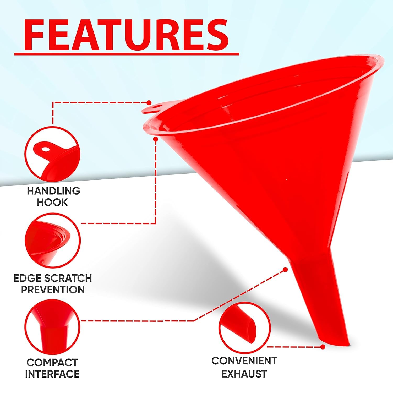 Funnel 4-Pack Funnels for Kitchen Use Filling Bottles - Food-Grade Plastic, Funnels for Automotive