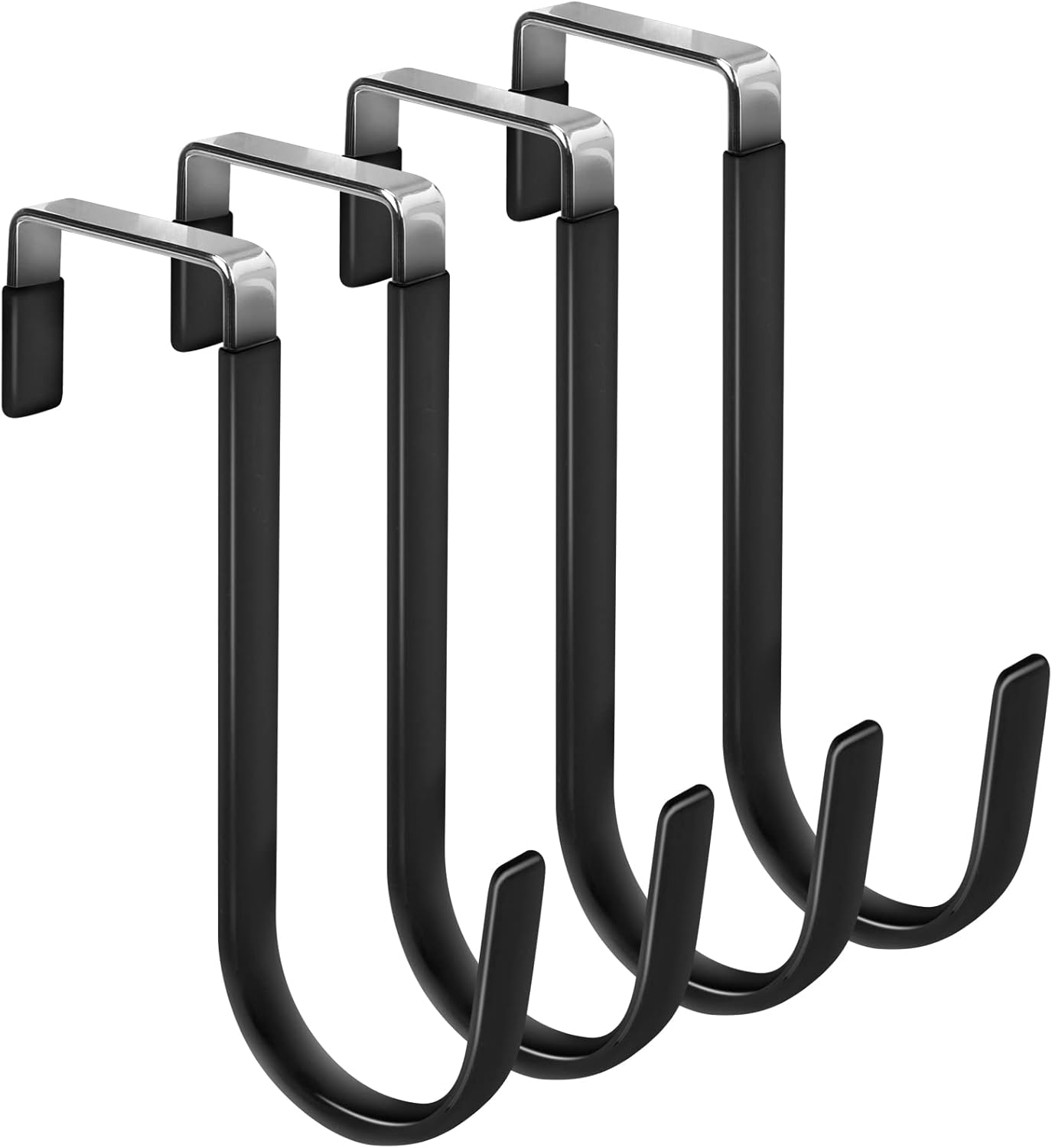 FYY Over the Door Hooks, 4 Pack Door Hangers Hooks with Rubber Prevent Scratches Heavy Duty