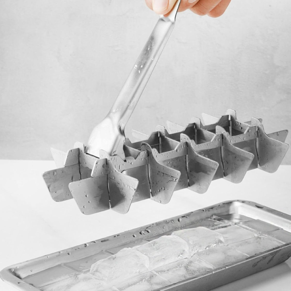 3 Pack Stainless Steel Ice Cube Trays, 18 Slot Ice Tray with Easy Release Handle Detachable Ice