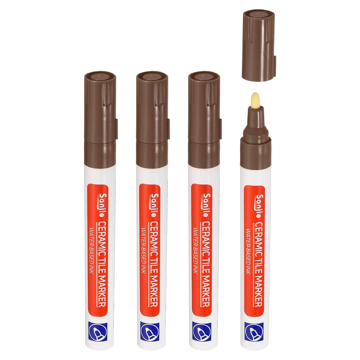 PATIKIL Grout Pen, 4 Pack Dark Brown Tile Marker Waterproof Grout Sealer Pen Tile Repair Pens Paint