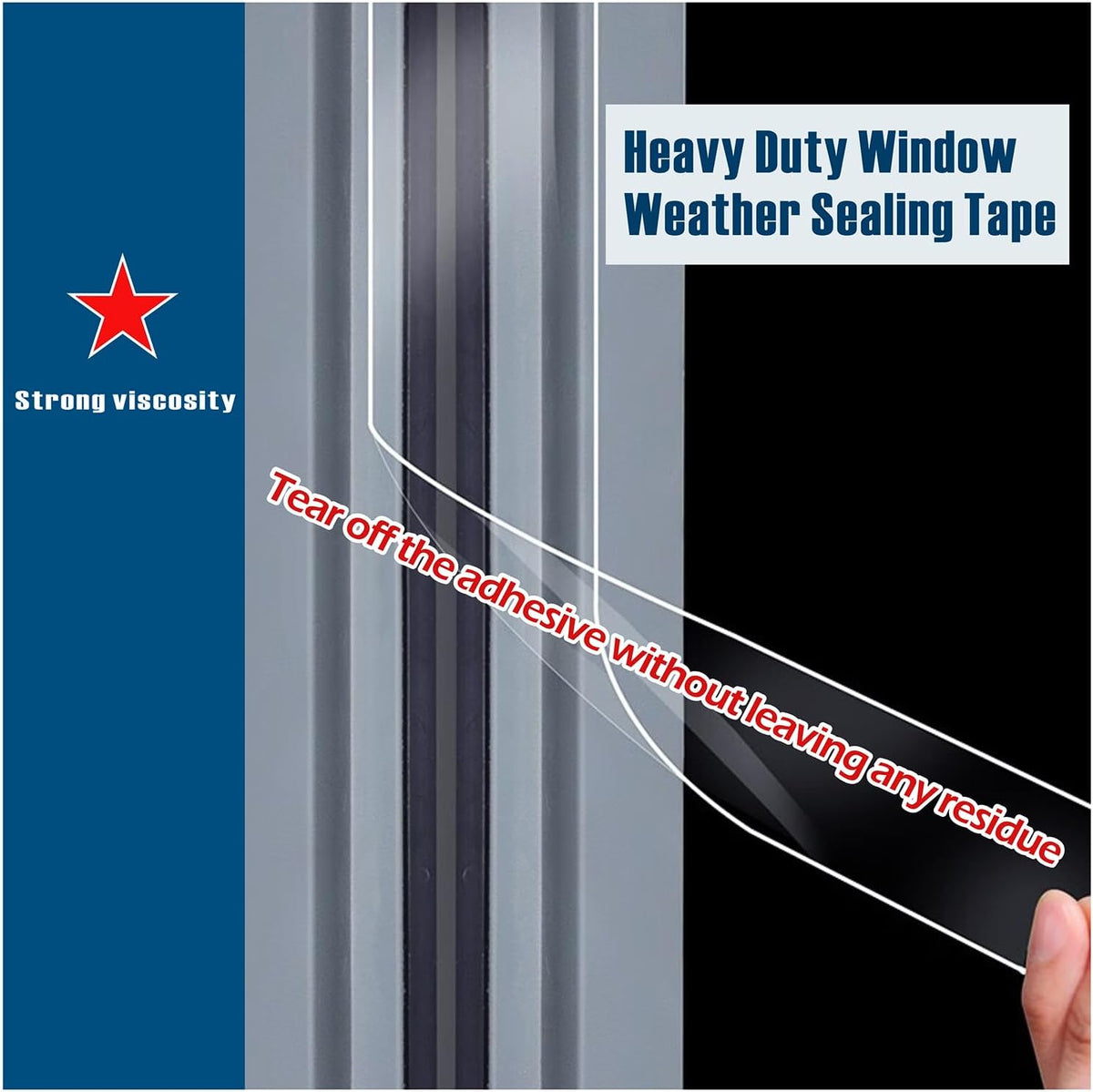 Transparent Weather Sealing Tape, 3-Inch x 85FT, Clear Draft Isolation Sealing Film - Clear Draft