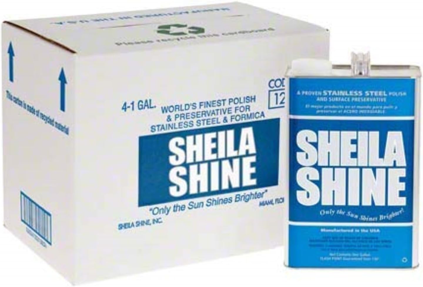 Sheila Shine 4 x 1 Gal. Can Stainless Steel Cleaner and Polish, Protects Household Kitchen Surface