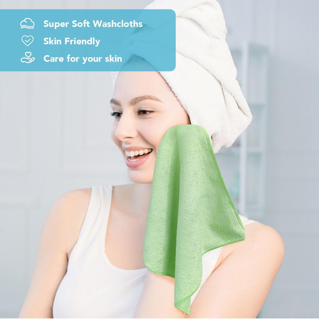 Orighty Wash Cloths Bulk Towels Set 200 Pack, Highly Absorbent and Soft Feel Microfiber Face