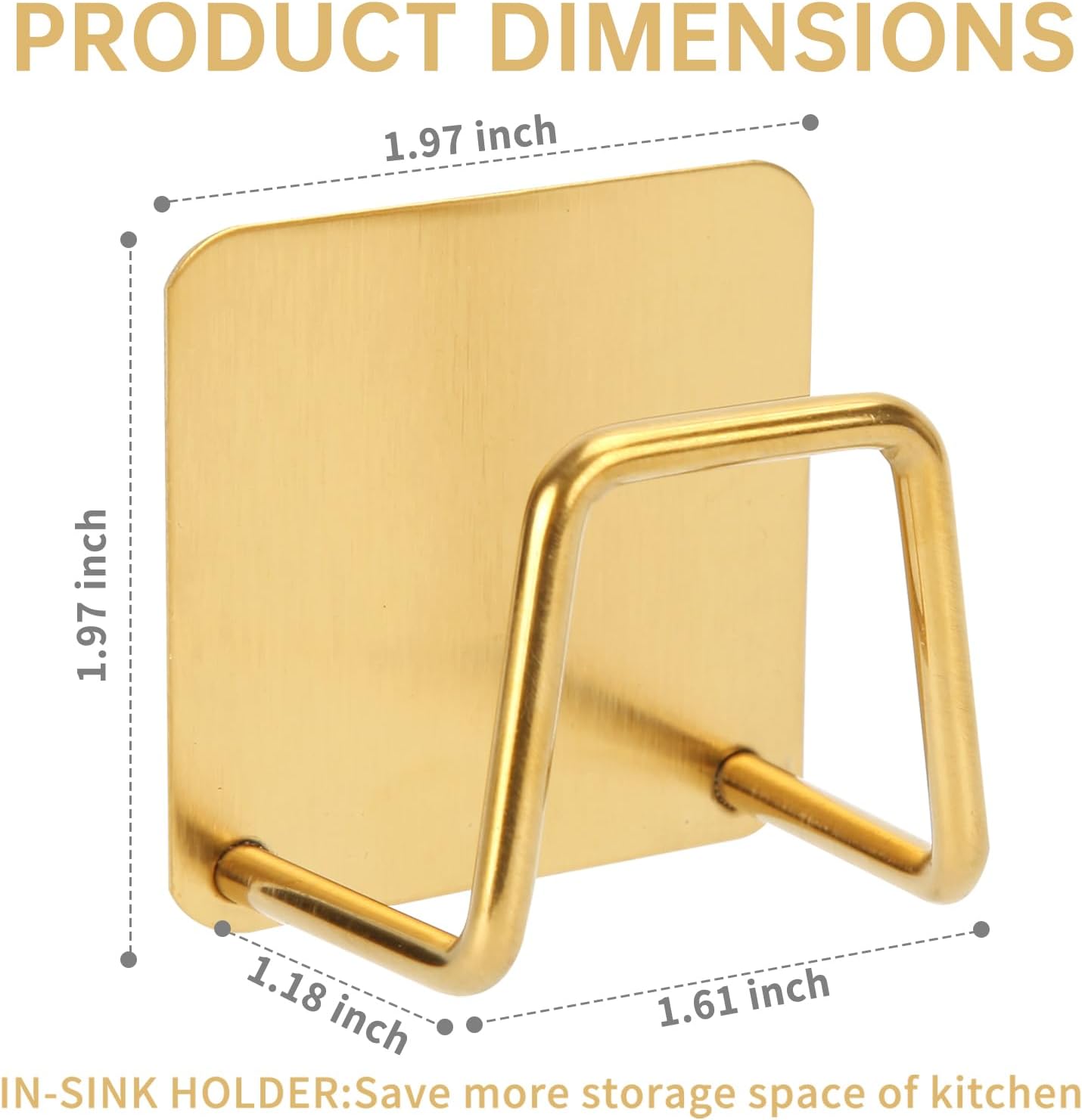 2Pcs Adhesive Sponge Holder for Kitchen Sink Essentials, Stainless Steel Dish Soap Holder
