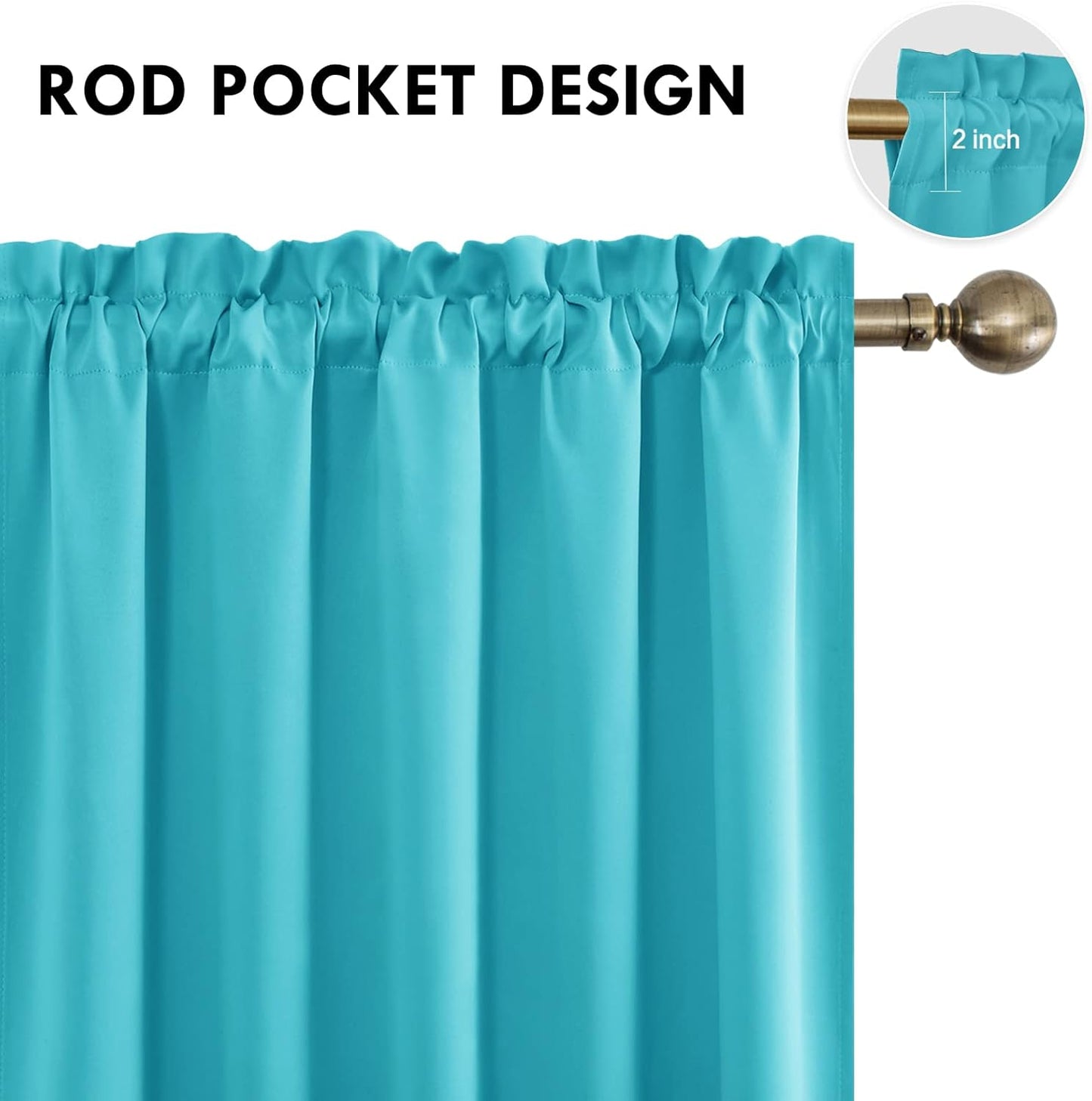 DWCN Blackout Curtains for Bedroom – Rod Pocket Thermal Insulated Noise Reducing Noise Reducing