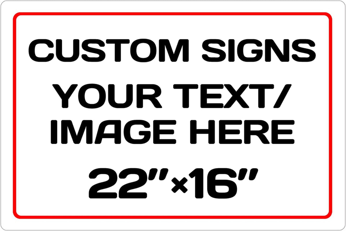 Personalized Aluminum Weatherproof Metal Signs - Multiple Sizes, Custom Text & Picture, Hazard