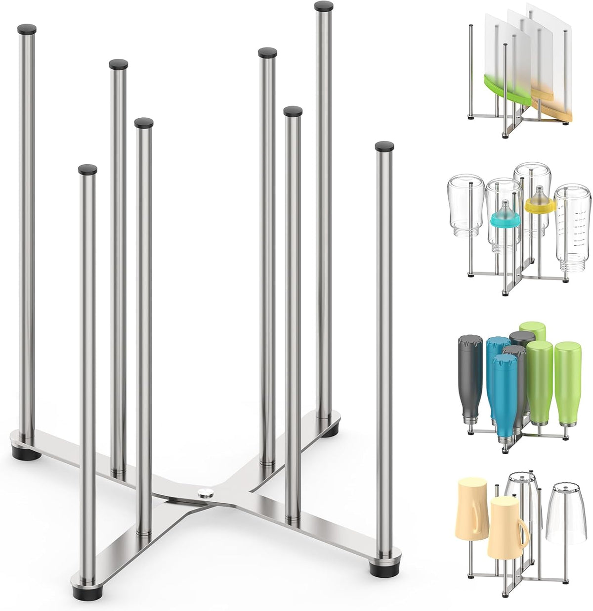 Reusable Bag & Bottle Drying Rack, Baby Bottle Drying Rack, Collapsible Cup Drying Rack for Glass