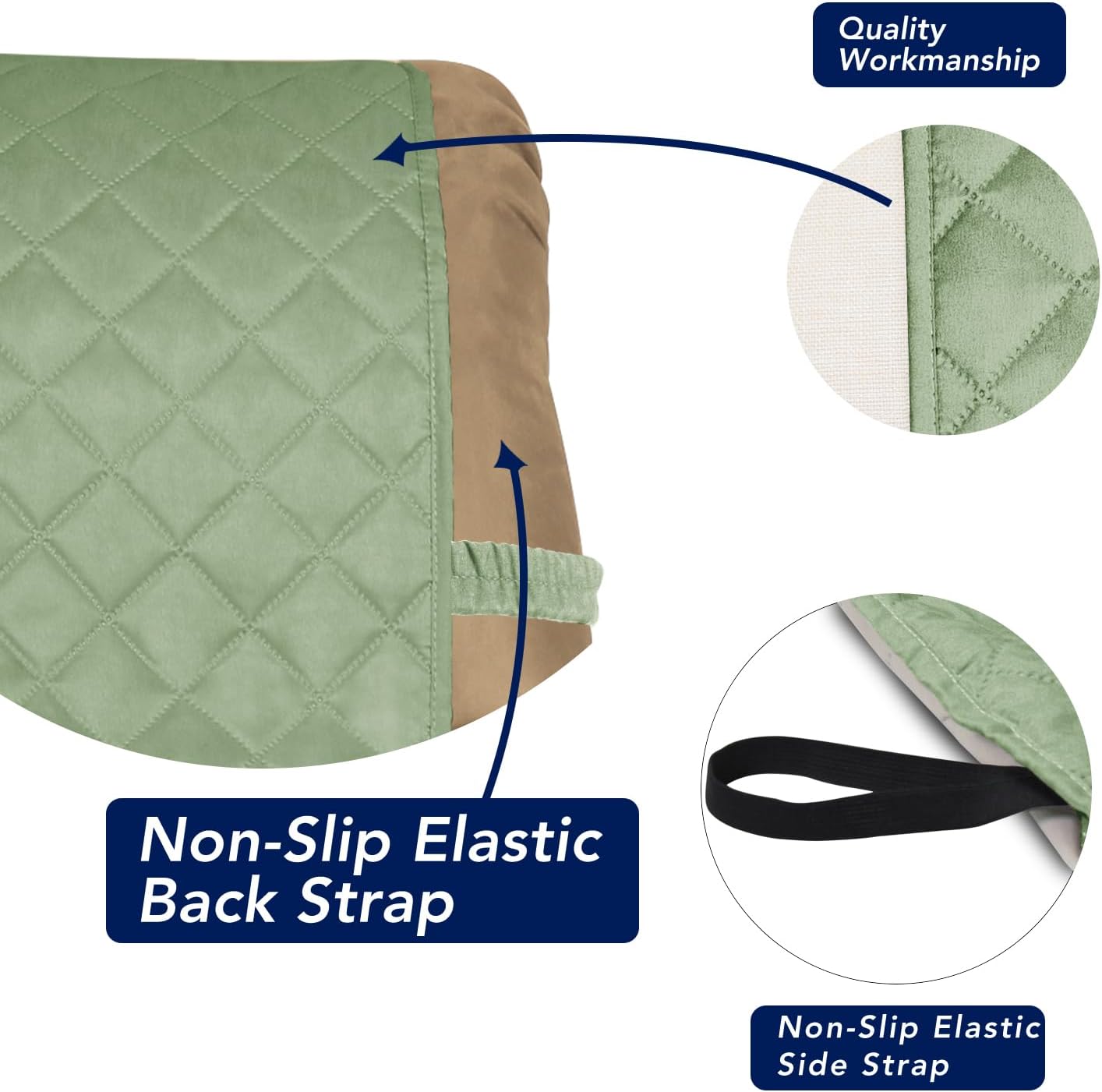PureFit Reversible Quilted Sofa Cover, Water Resistant Slipcover Furniture Protector, Washable