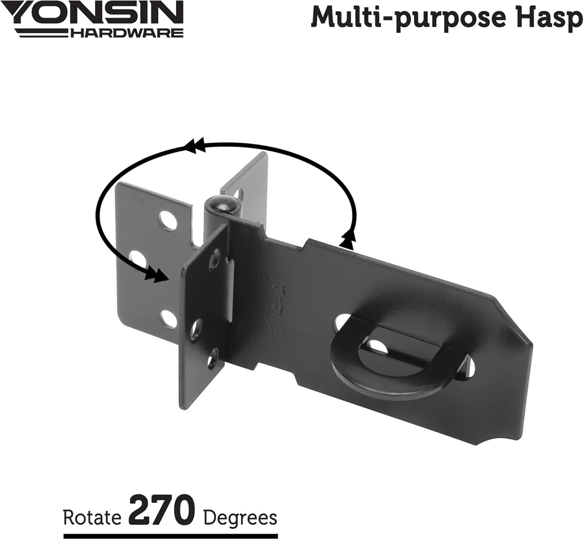 3" Door Padlock Safety Hasp Latch 2 Pcs, Door Hasp Clasp Lock Gate Shed Hasp Latch Lock for Door