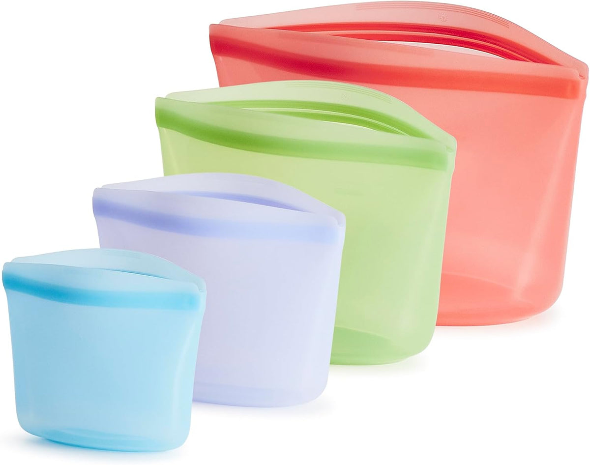 Stasher Premium Silicone Reusable Food Storage Bags, 4-Pack, Multi, Multi-Use Food Storage Bags