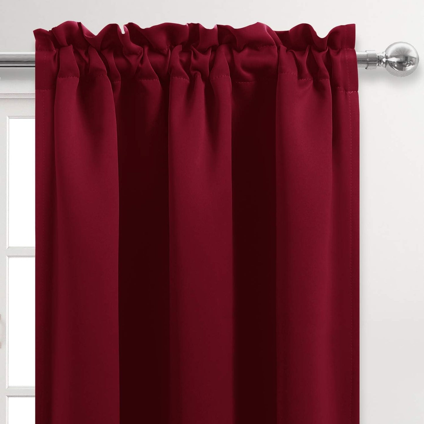 DWCN Burgundy Room Darkening Blackout Curtains - Thermal Insulated Privacy Energy Saving Window