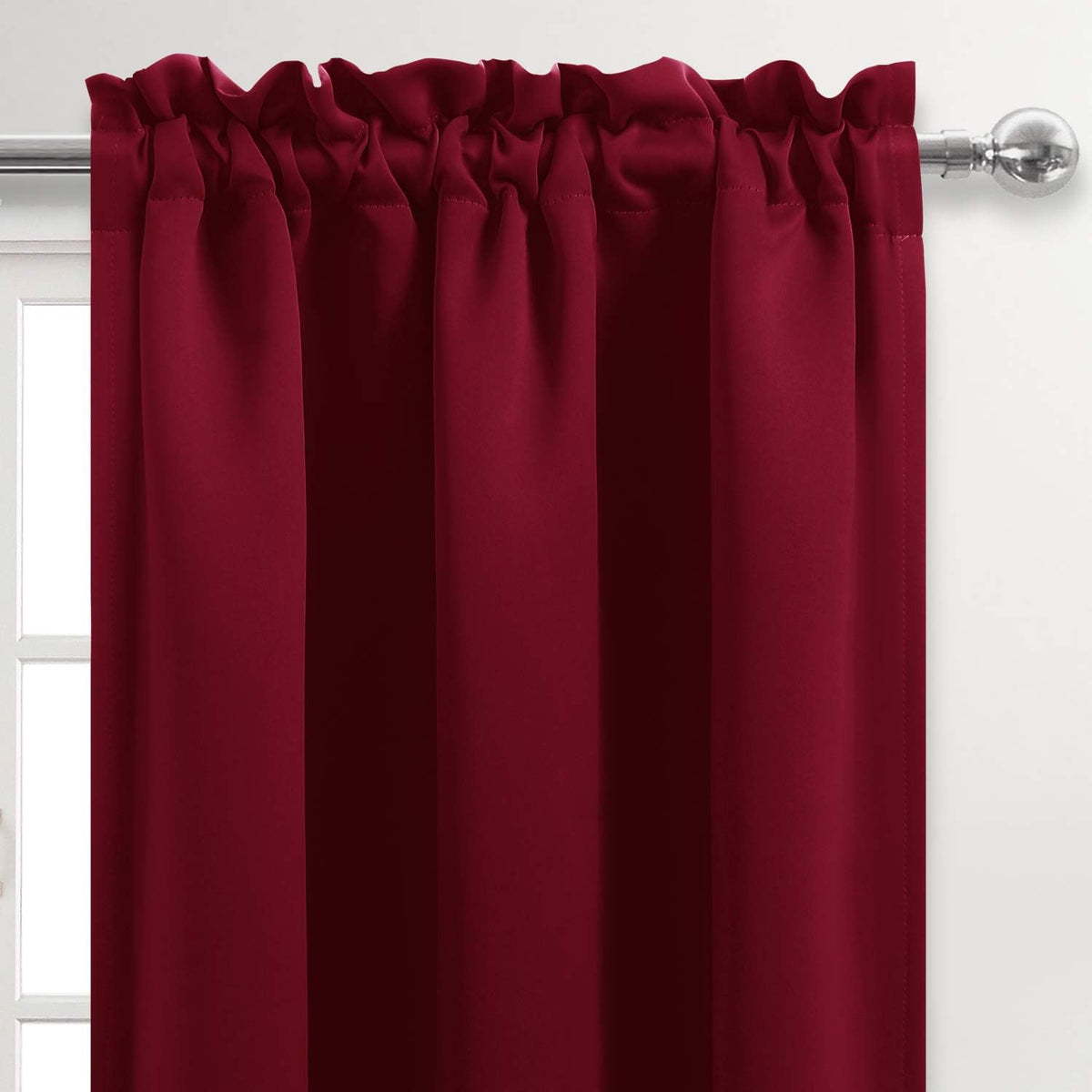 DWCN Burgundy Room Darkening Blackout Curtains - Thermal Insulated Privacy Energy Saving Window
