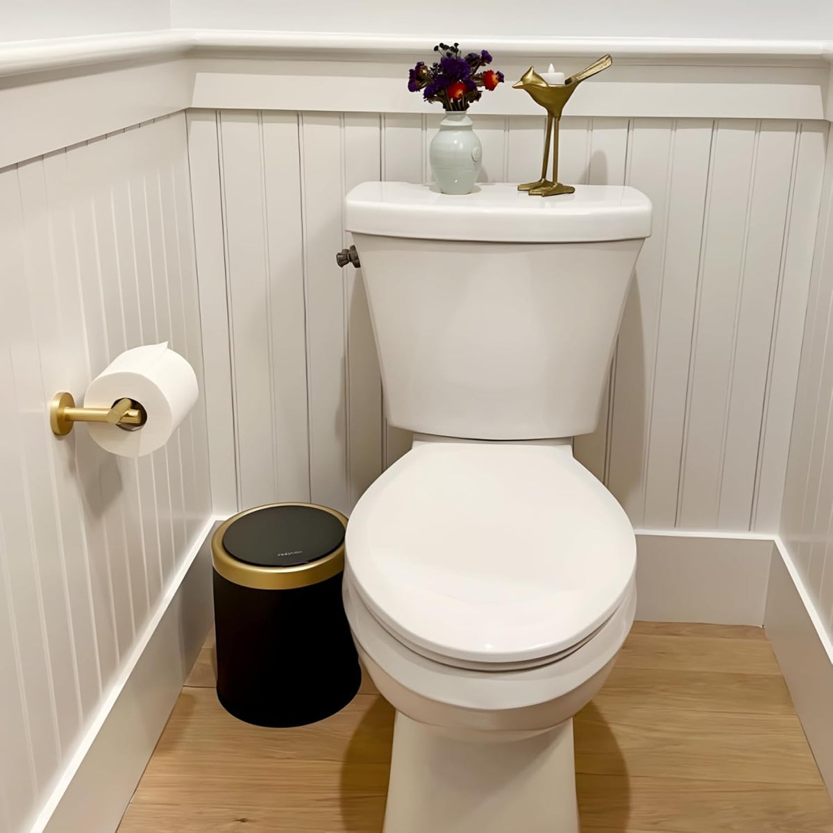 URALFA Automatic Motion Sensor Bathroom Trash Can with Lid, 10.5 Liter / 2.8 Gallon Touchless Trash