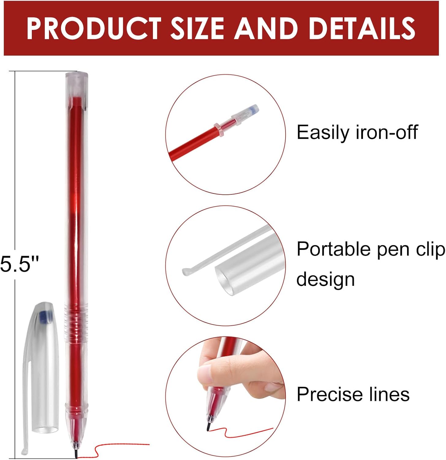 36pcs Heat Erasable Pens for Fabric, Assorted Colors, Fabric Pens for Sewing Erasable for Quilting
