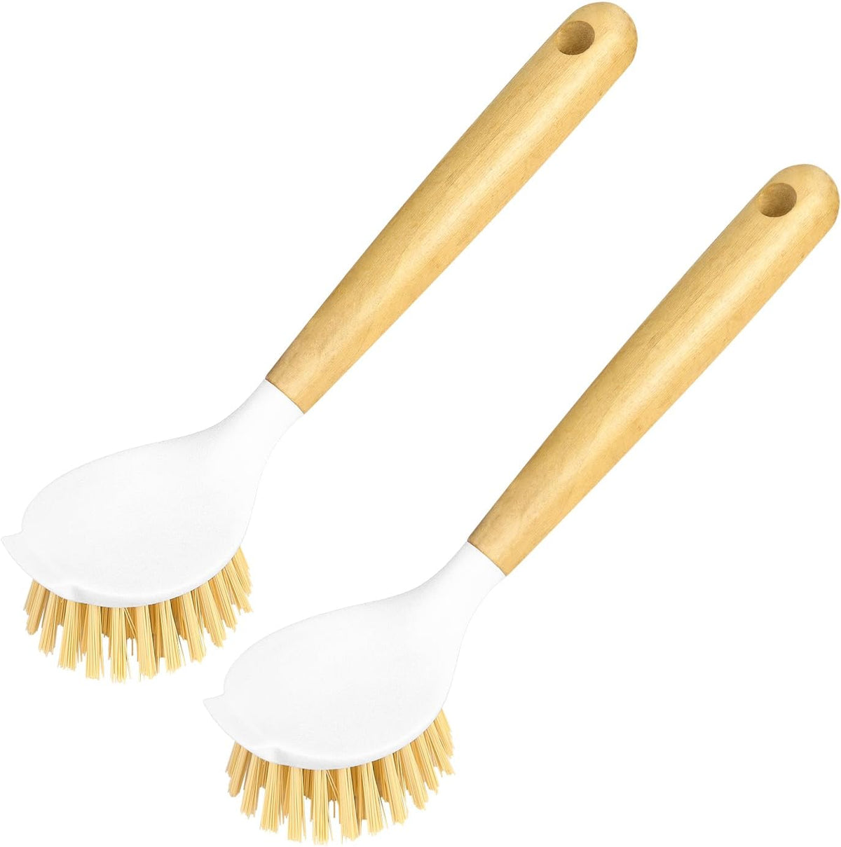 2 Pack Kitchen Scrub Brushes for Cleaning Dish Brush with Handle for Pans, Pots, Kitchen Sink