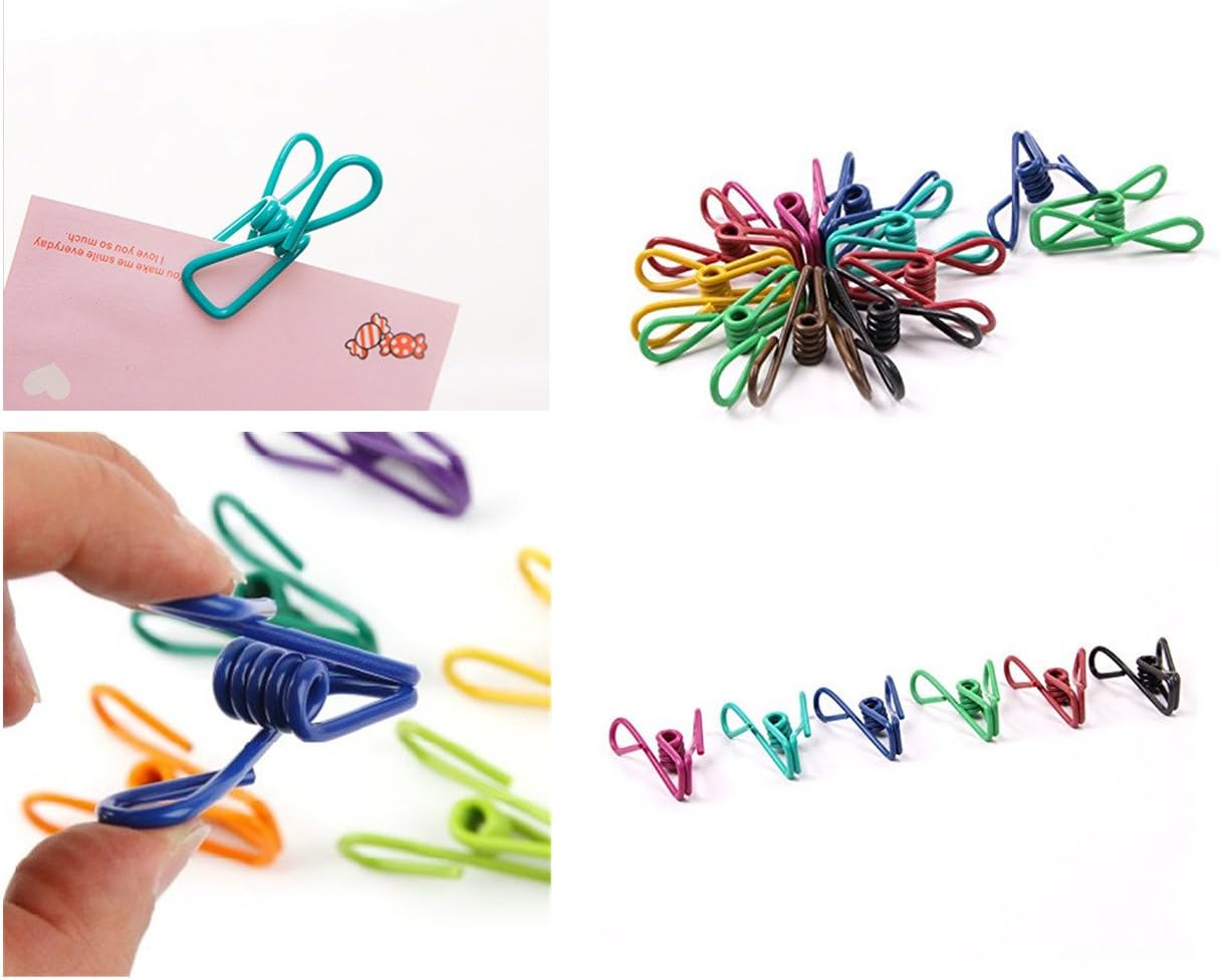 30 Pcs 2 Inch 10 Different Random Colors Chip Clips, PVC Coating High Elasticity Strength Clothes