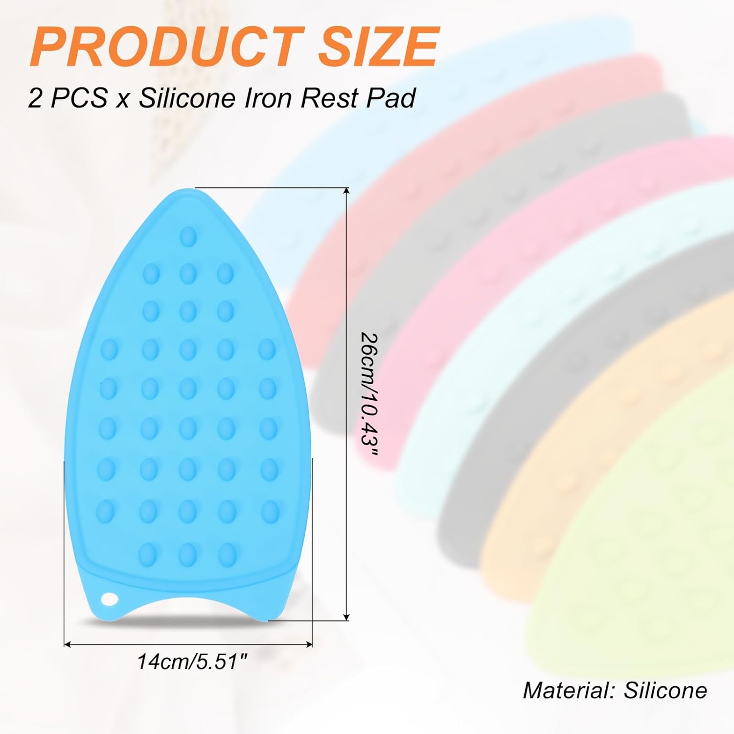 PATIKIL Silicone Iron Rest Pad, 2 Pcs Multipurpose Hot Heat Resistant Iron Rest Plate Protective