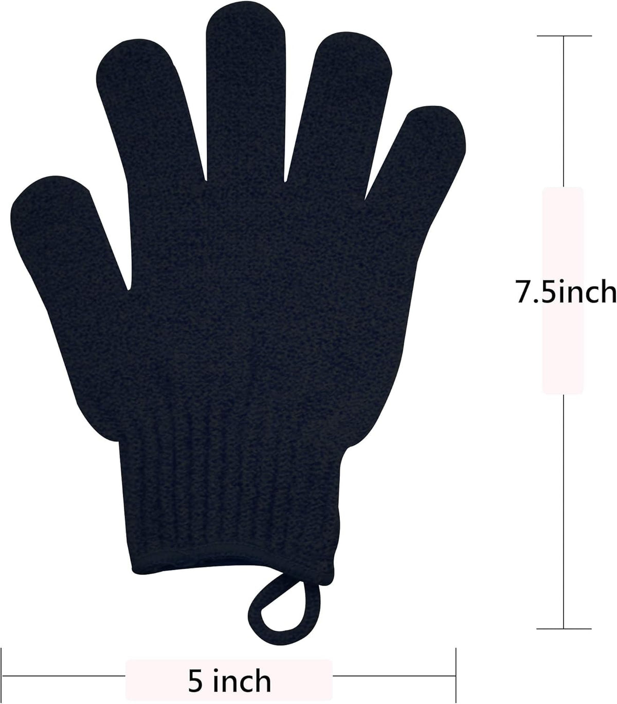 Exfoliating Glove with Hanging Loop - Bath Gloves 1 Pair Shower Gloves, Heavy Exfoliating Gloves