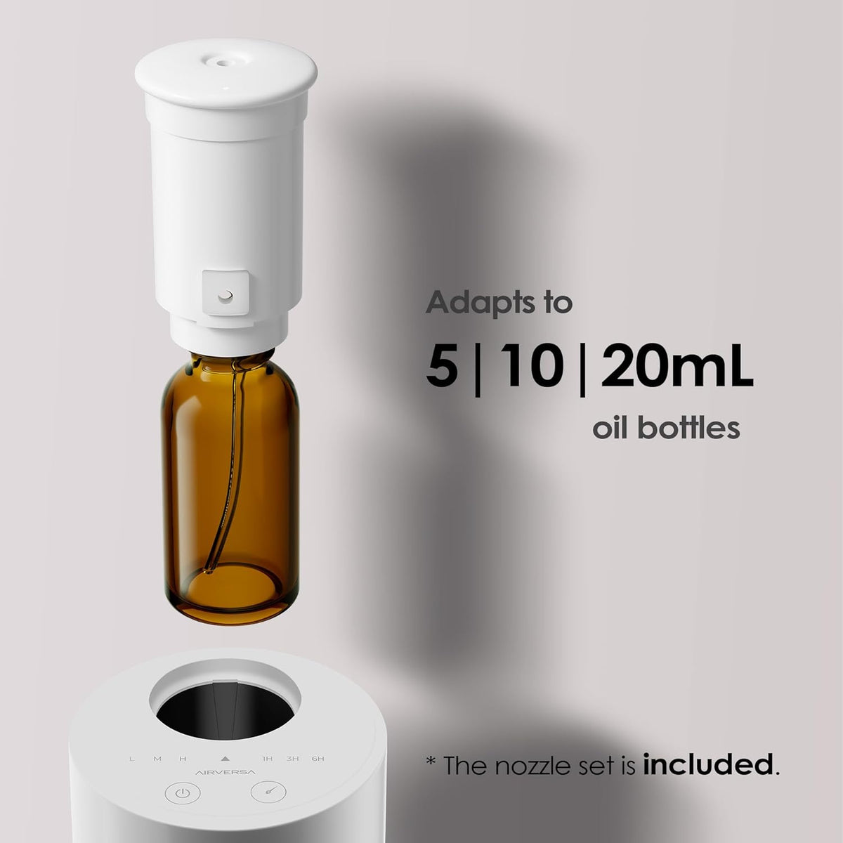 Waterless Diffuser for Essential Oil, Battery Operated Nebulizer, 0.7Fl.Oz./ 20mL Capacity, Mini