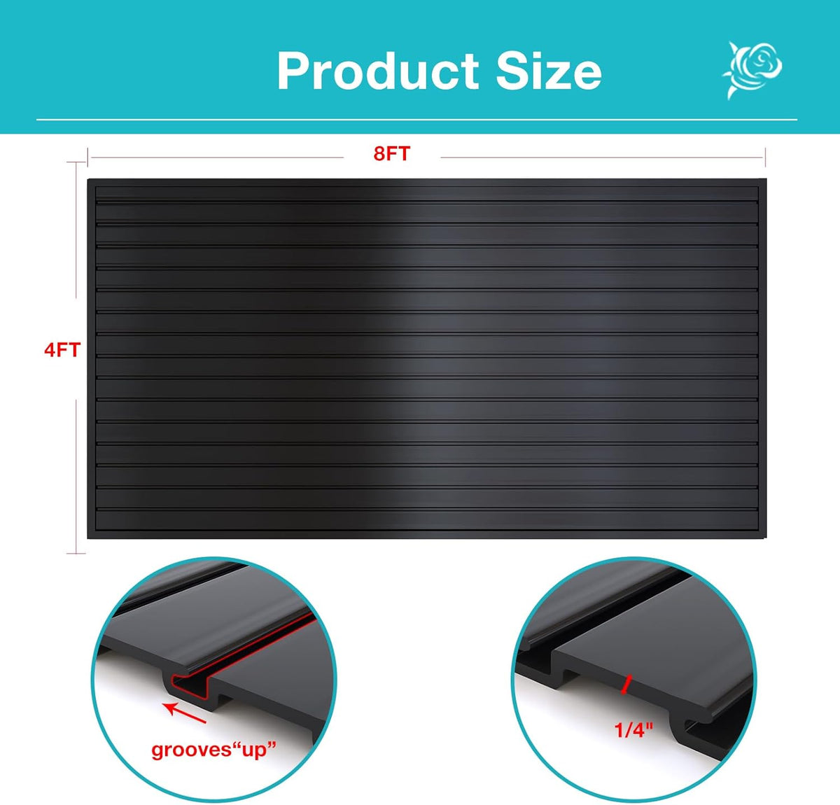 NeatiEase Slatwall Panel Wall Storage Systems, 4 x 8ft Slat Wall Paneling Garage Wall Organizer