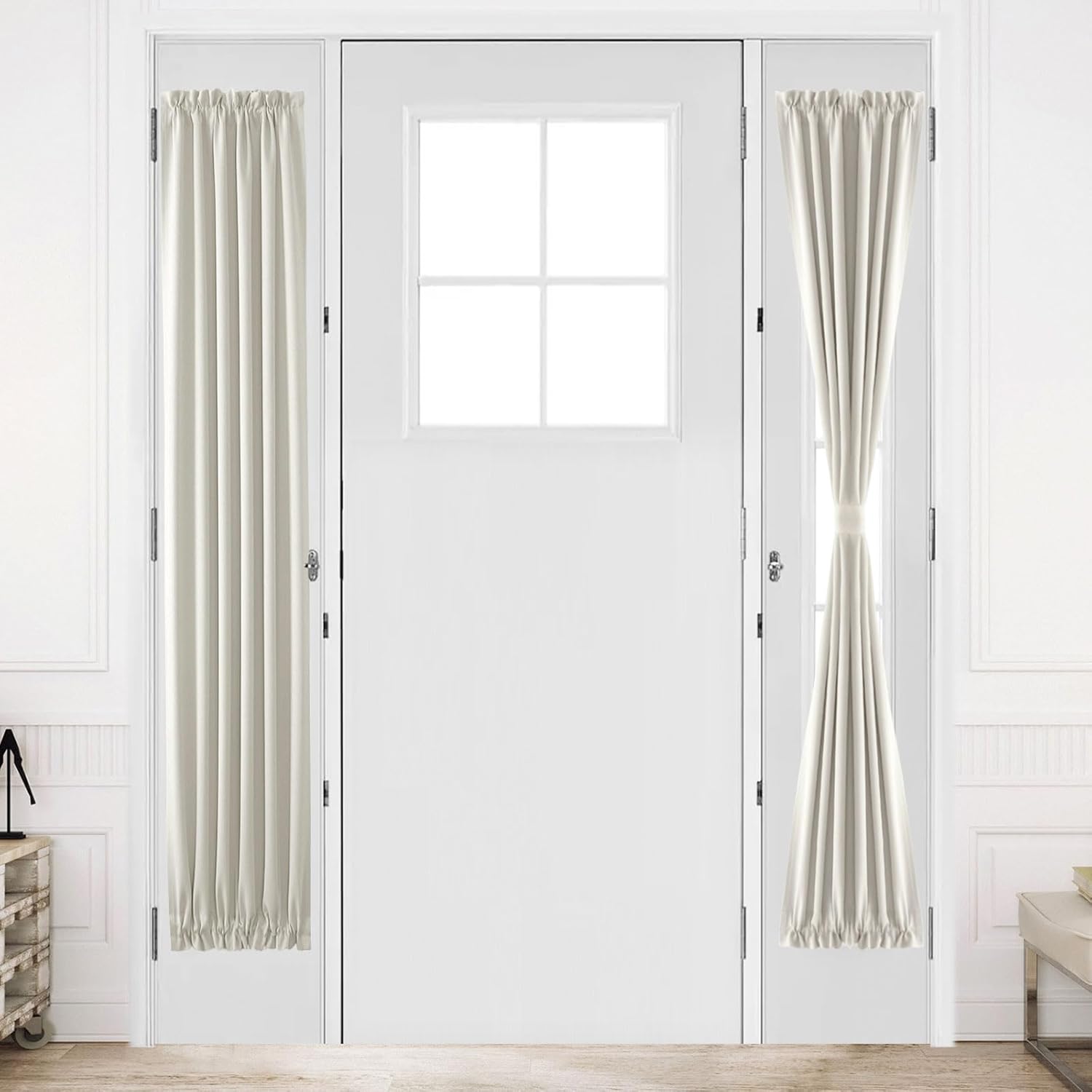 DWCN French Door Curtains – Rod Pocket Thermal Blackout Curtain for Doors with Glass Window