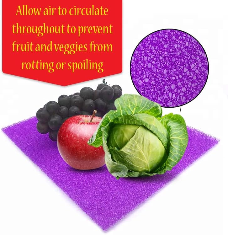 Dualplex® Fruit & Veggie Life Extender Liner for Fridge Refrigerator Drawers, 12x15 Inches (4 Pack)
