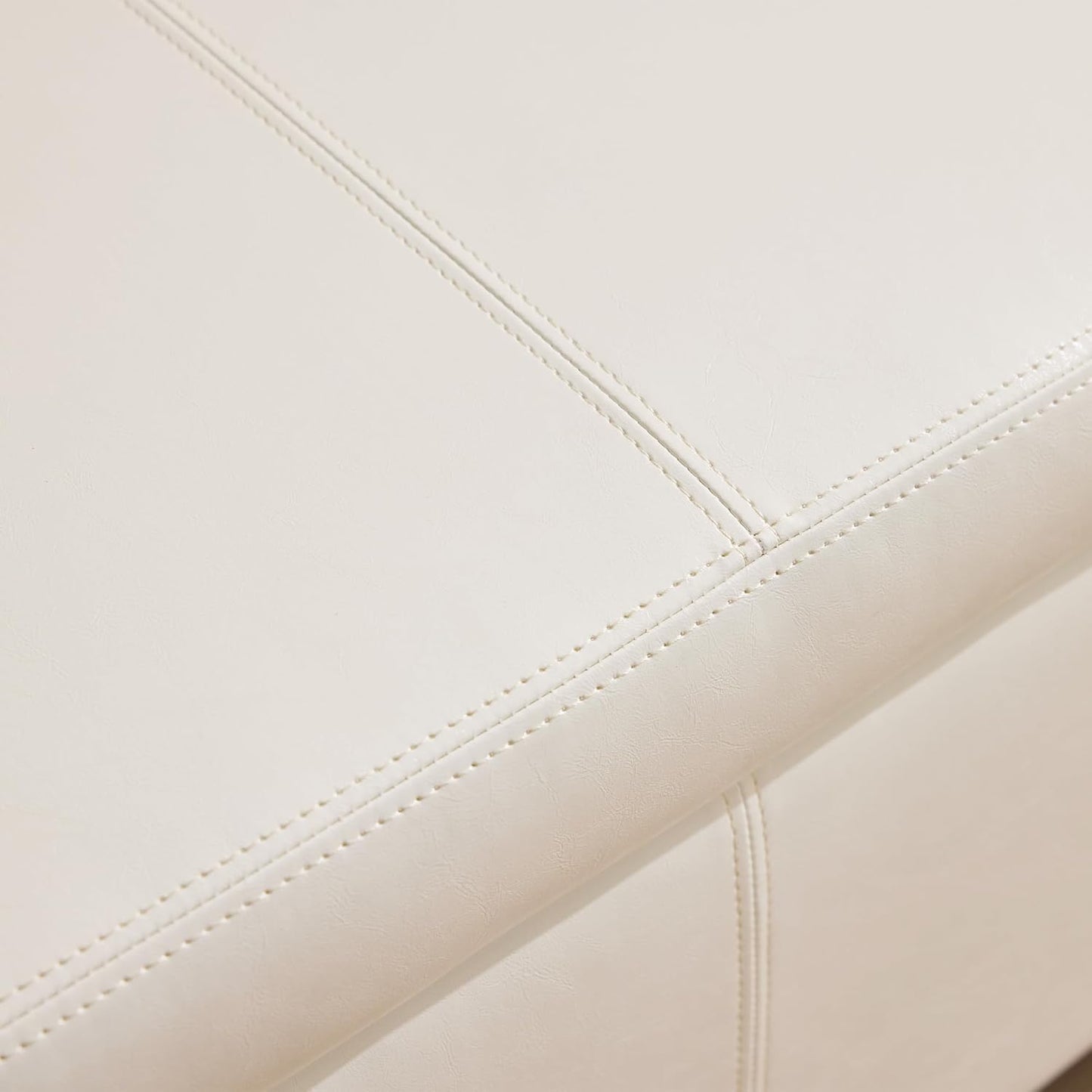 HUIMO Faux Leather Storage Ottoman Bench 50.3 inch Extra Long Upholstered Bedroom Bench with Large