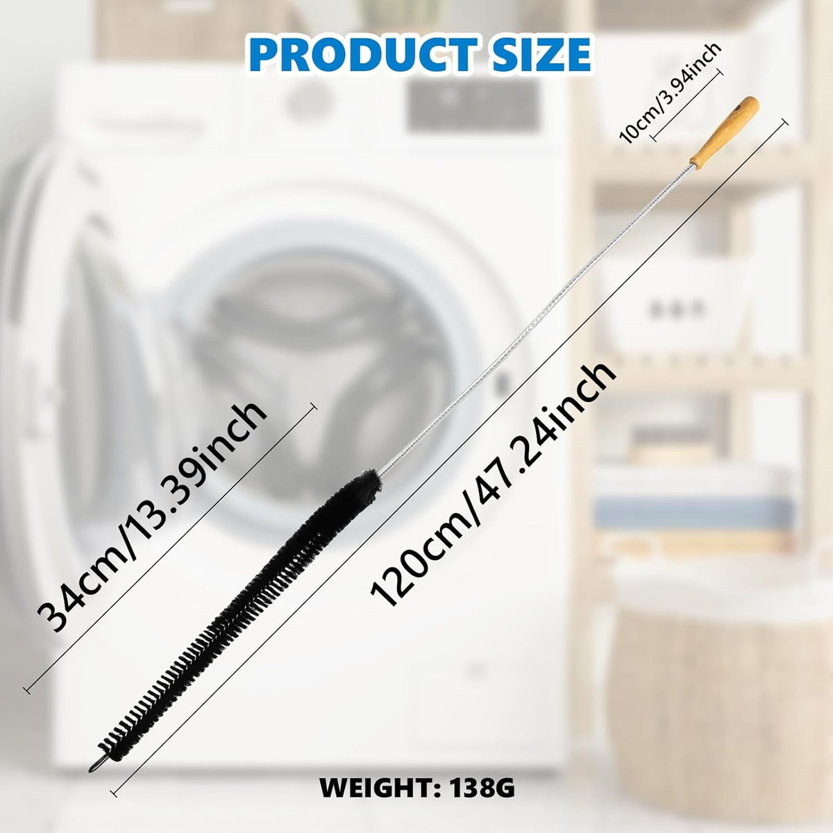 Dryer Lint Brush Vent Cleaner Tool 47.2 Inch Extra Long Flexible for Lint Trap Cleaning Tool Home