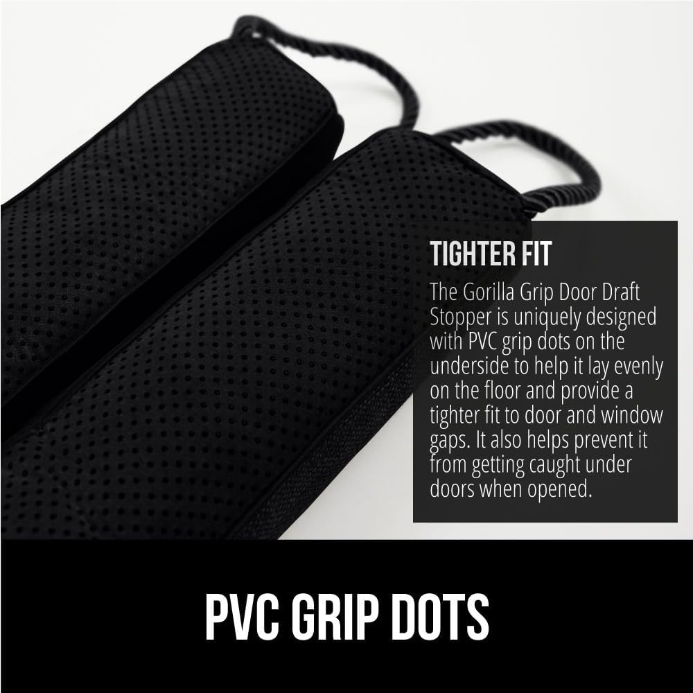 GORILLA GRIP Door Draft Stopper for Bottom of Doors, Weather Stripping Seal Blocks Hot Air, Noise