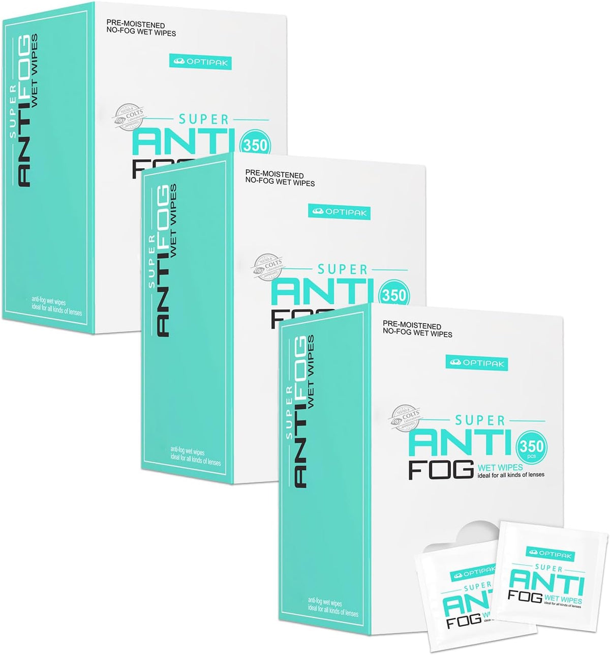 Anti Fog Wipes for Glasses, Binoculars, Face Shields, Ski Masks or Swim Goggles | Pre-Moistened