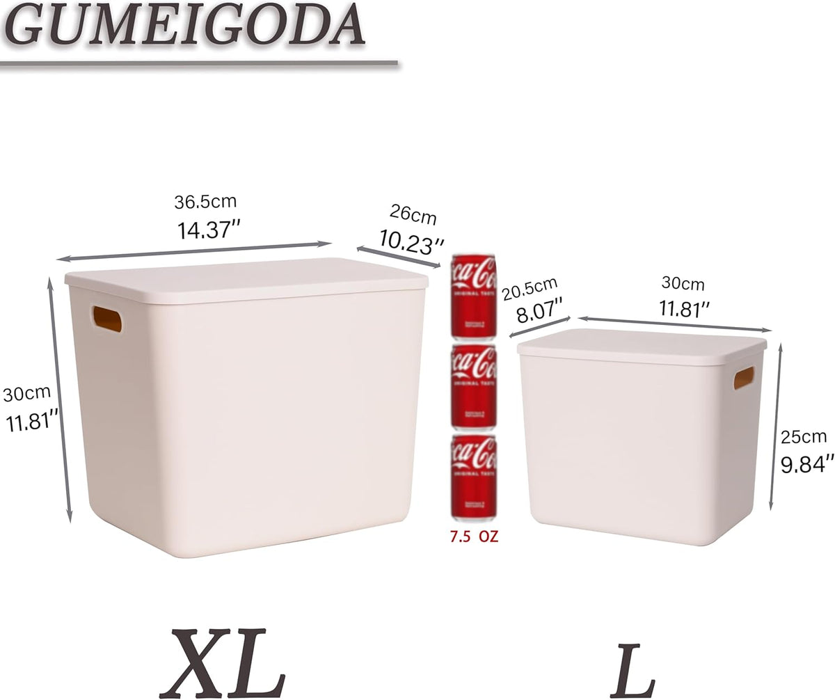 Plastic Storage Bins with lids,Storage Baskets,Container with handle,Storage Organizer Bins for