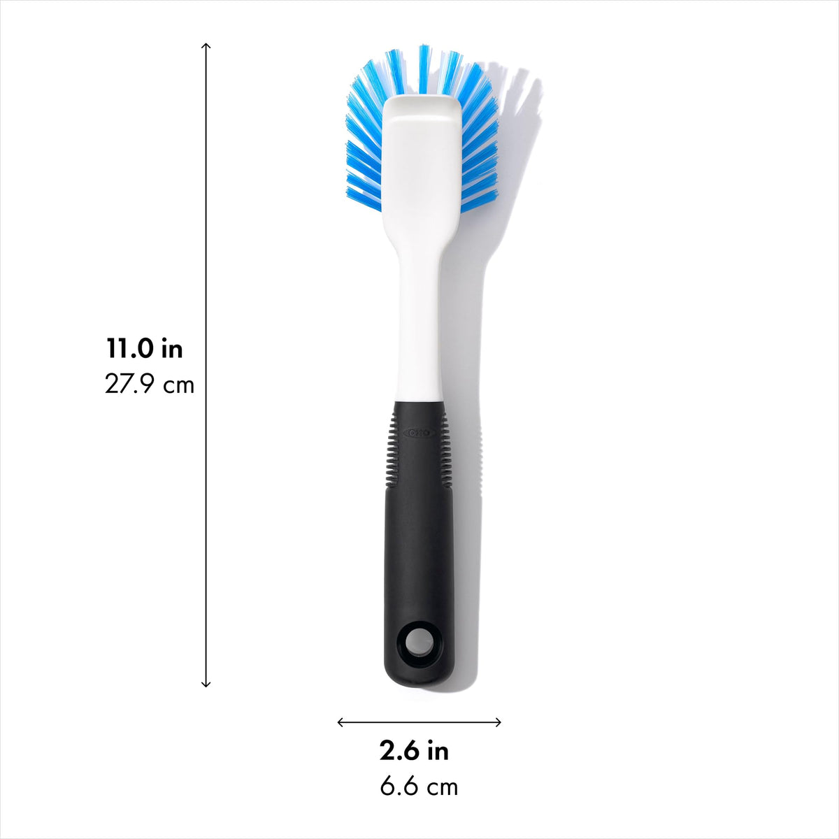 Non-Stick Safe, Built-in Scraper Lifts Stuck-On Food, Dish Cleaner, Flared Brush Head Reaches