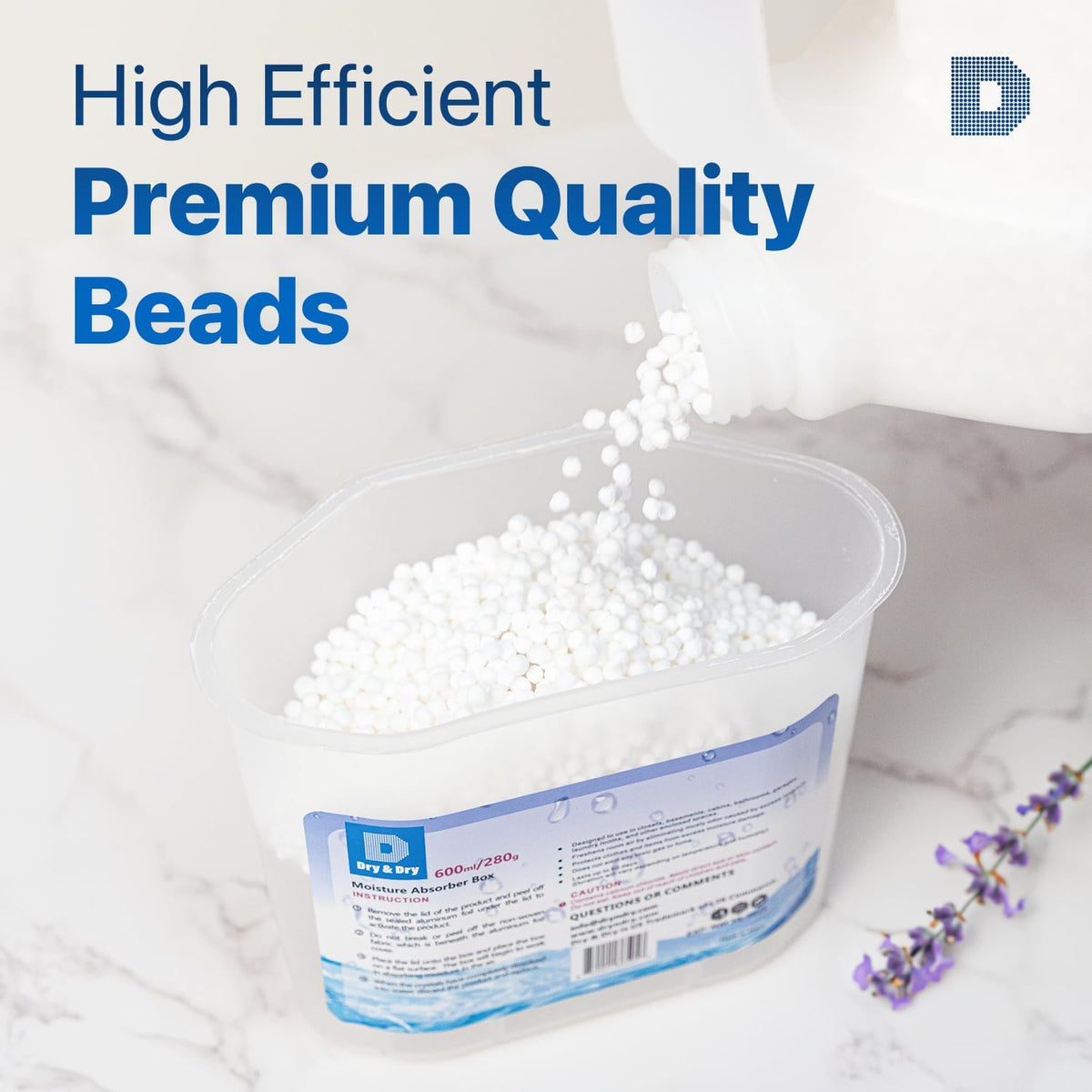 Dry & Dry Moisture Absorbers Refill Beads (60 LBS) - Dehumidifiers for Home Dehumidifier for