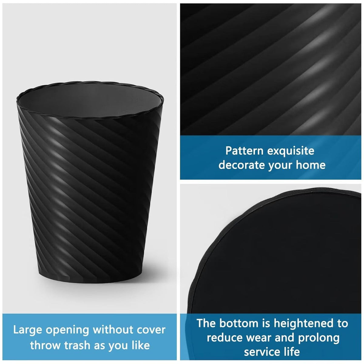 Bathroom Trash Can, 3 Pack 1.8 Gallons Small Trash Can with Trash Bags, Bathroom Garbage Can