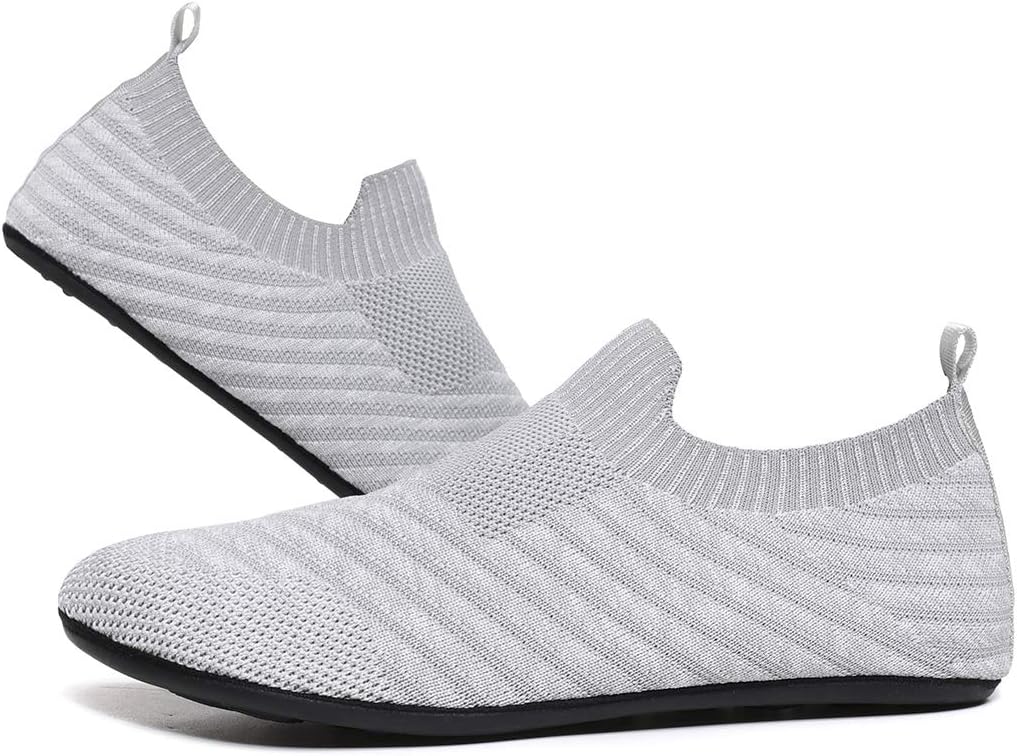 QZKDM Lightweight Slip on Grip Indoor House Slippers Barefoot Non Slip Home Exercise Yoga Shoes for