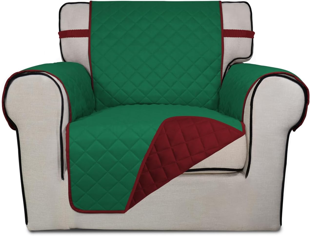 PureFit Reversible Quilted Sofa Cover, Water Resistant Slipcover Furniture Protector, Washable