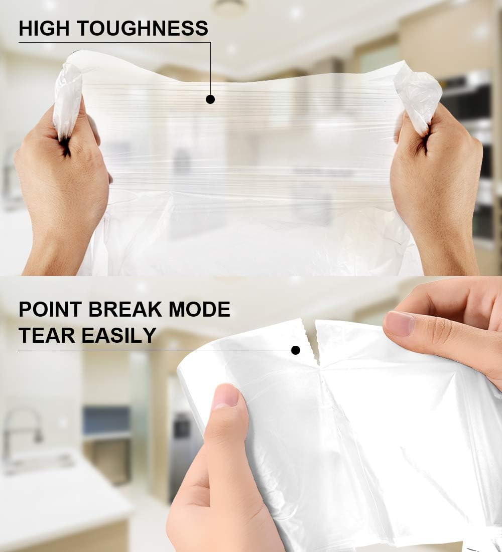 FORID Clear Medium Garbage Bags – 8 Gallon Plastic Trash Bags 30 Liter Wastebasket Bin Liners 220